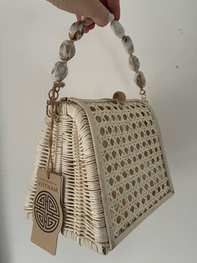 Handcrafted in Vietnam Caning Domed Handbag OS